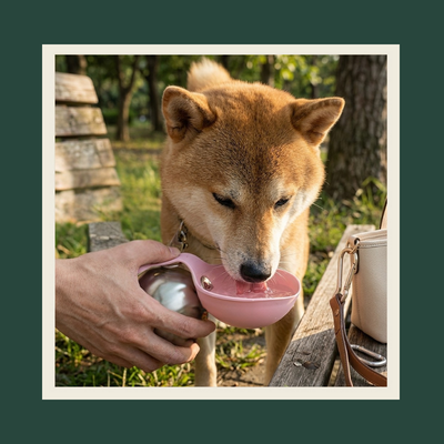 Vue 6 - Gourde de Luxe pour Chien en Acier et Silicone | Maison Eliot