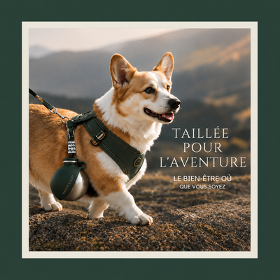 Vue 1 - Gourde de Luxe pour Chien en Acier et Silicone | Maison Eliot